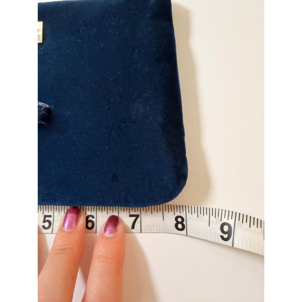Adrienne Vittadini Wristlet Women OS Navy Blue Excellent Velvet Floral Lining - Picture 6 of 7